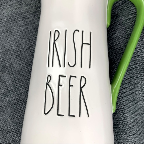 Rae Dunn IRISH BEER Pitcher w/ Green Handle - Picture 3 of 7